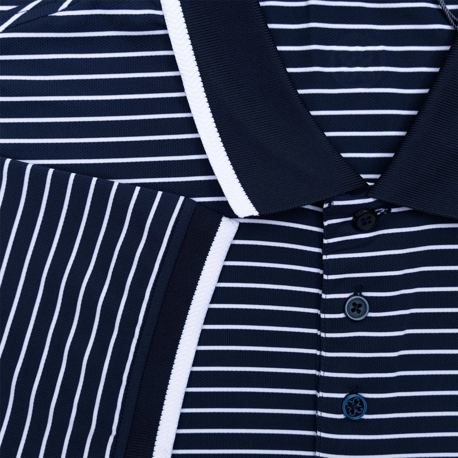 Perforated Wide Stripe Polo Twilight - SS23