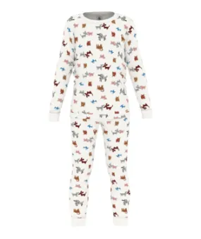 Petit Bateau Boy's LS Dog Print Loungewear Set