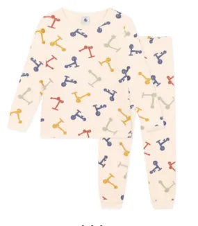 Petit Bateau Boy's LS Scooter Print Loungewear