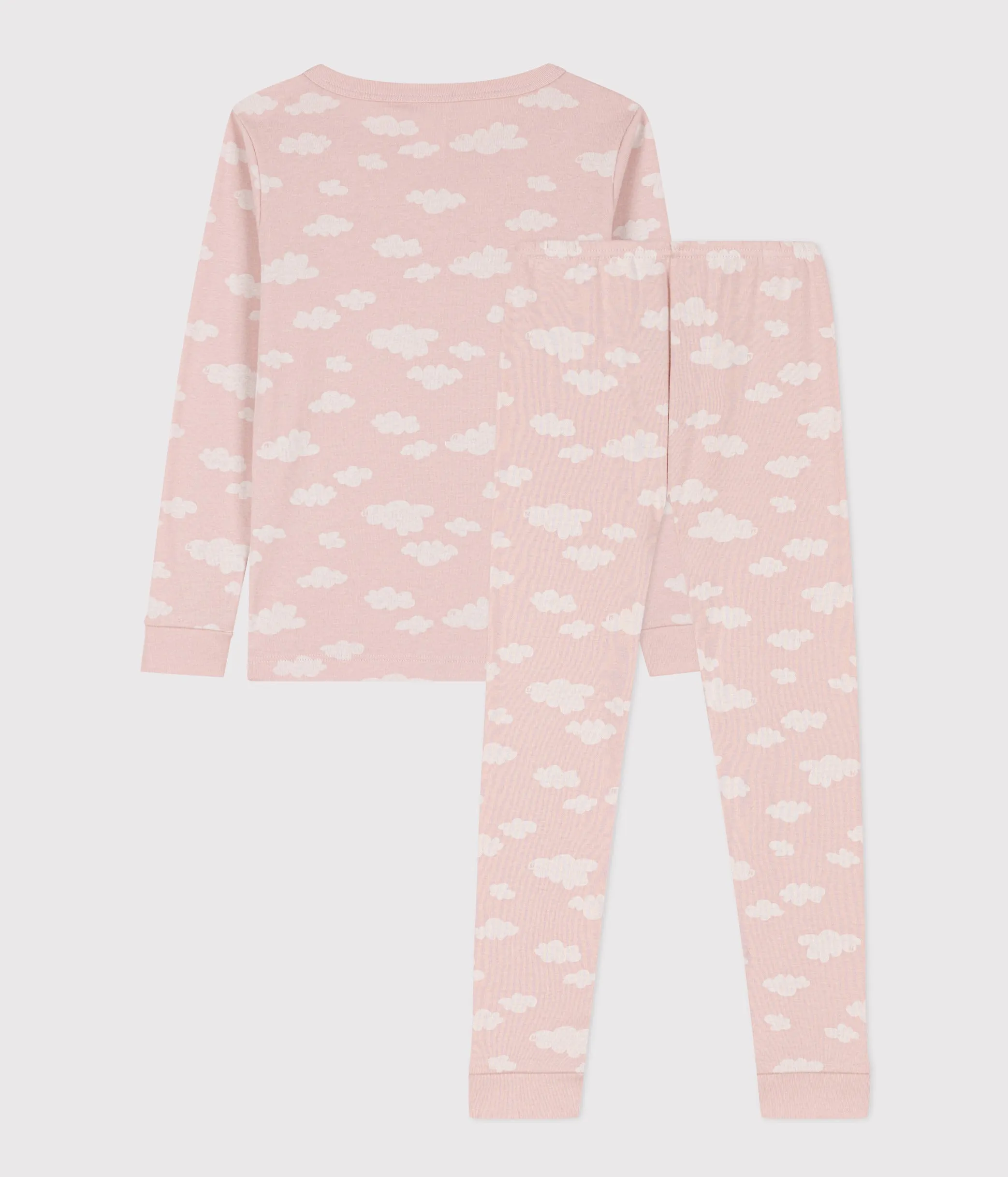 Petit Bateau Girl's LS Cloud Print Loungewear Set