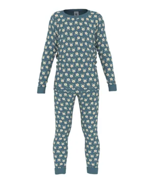 Petit Bateau Girl's LS Daisies Print Loungewear Set