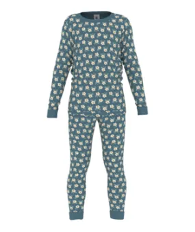 Petit Bateau Girl's LS Daisies Print Loungewear Set