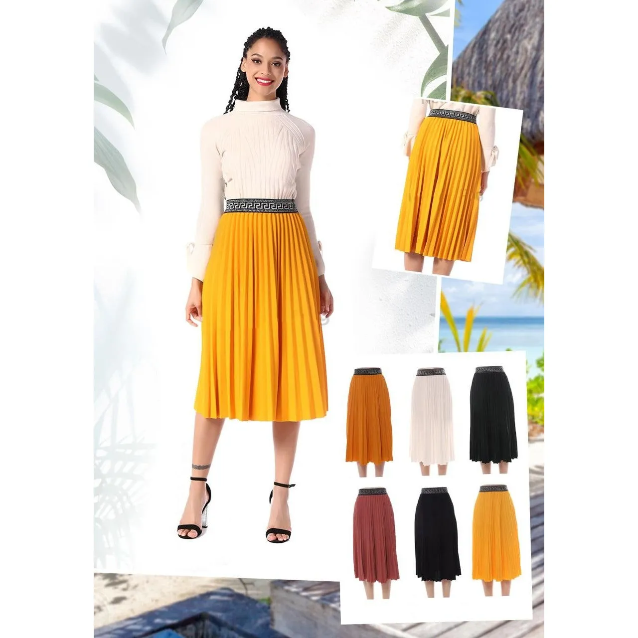 Pleated maxi Skirt