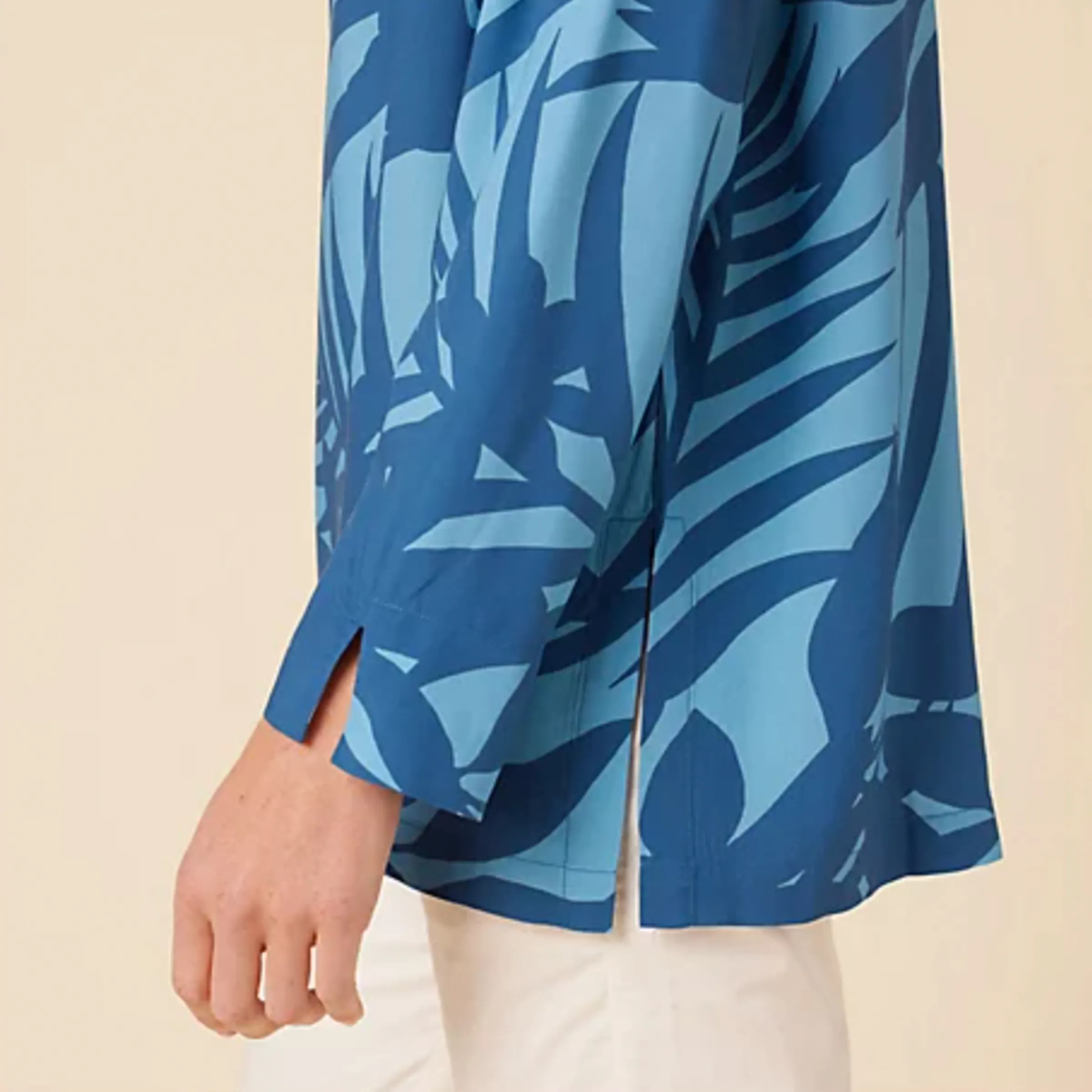 Plumerias Tunic - Dusk Blue