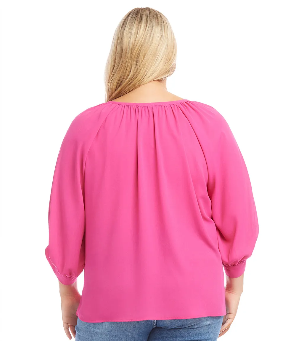 Plus Size Blouson Sleeve Top