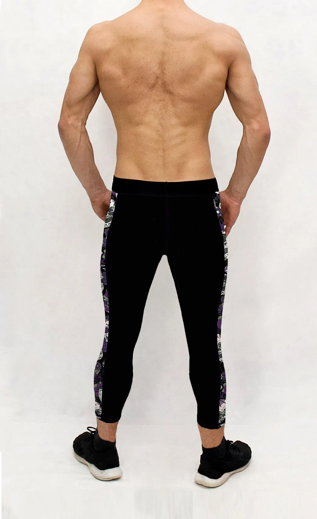 Purple Sugar Skull Men's Pocket Tights