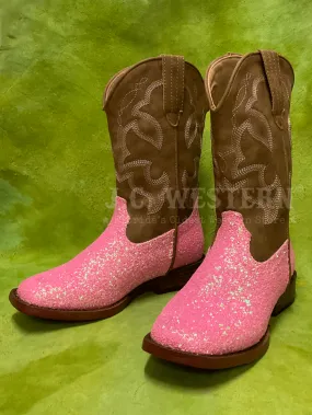 Roper 3377 Kids Glitter Sparkle Western Boots Pink