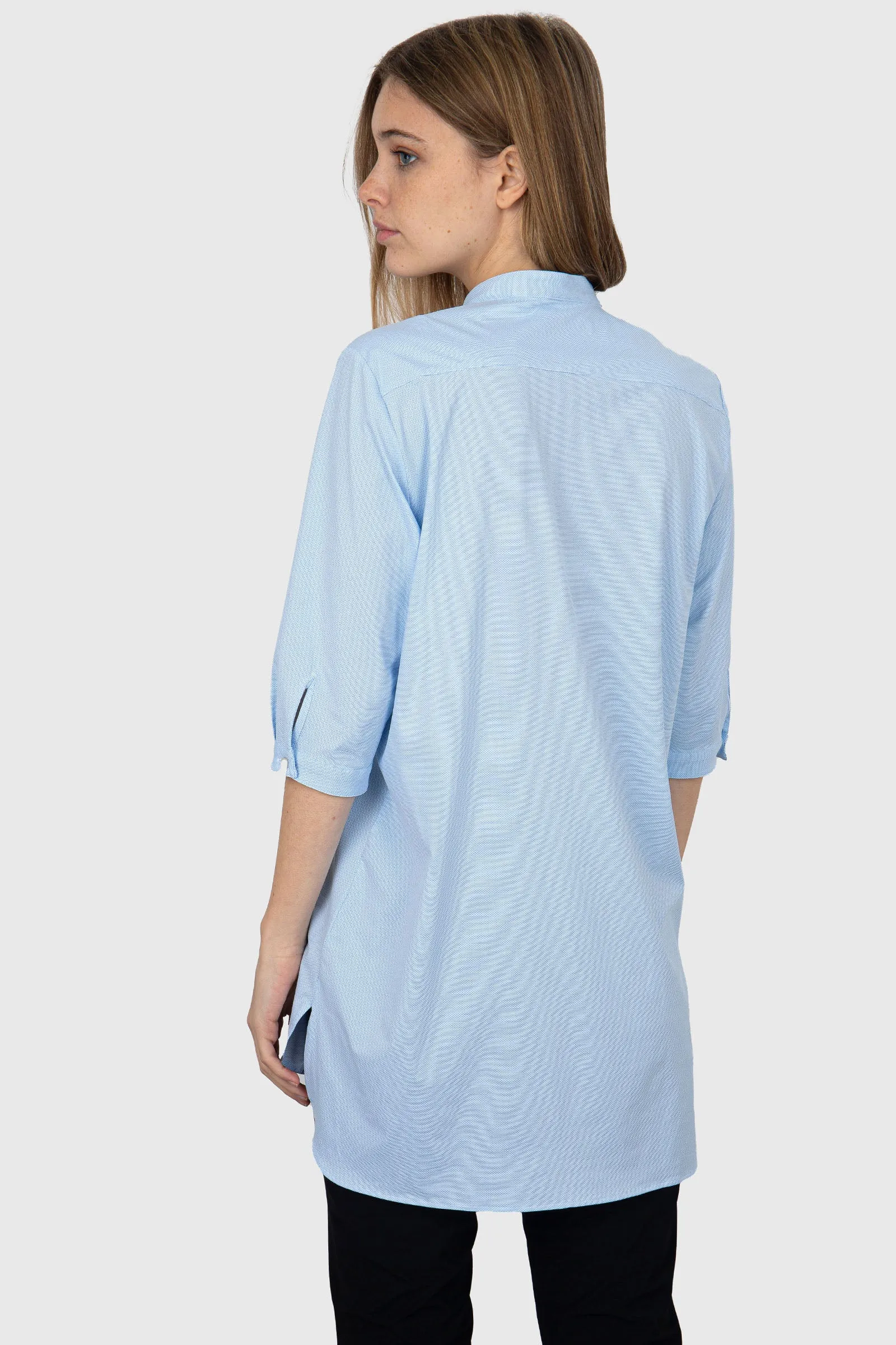 Rrd Oxford Jacquard Kor Wom Shirt Celeste Donna