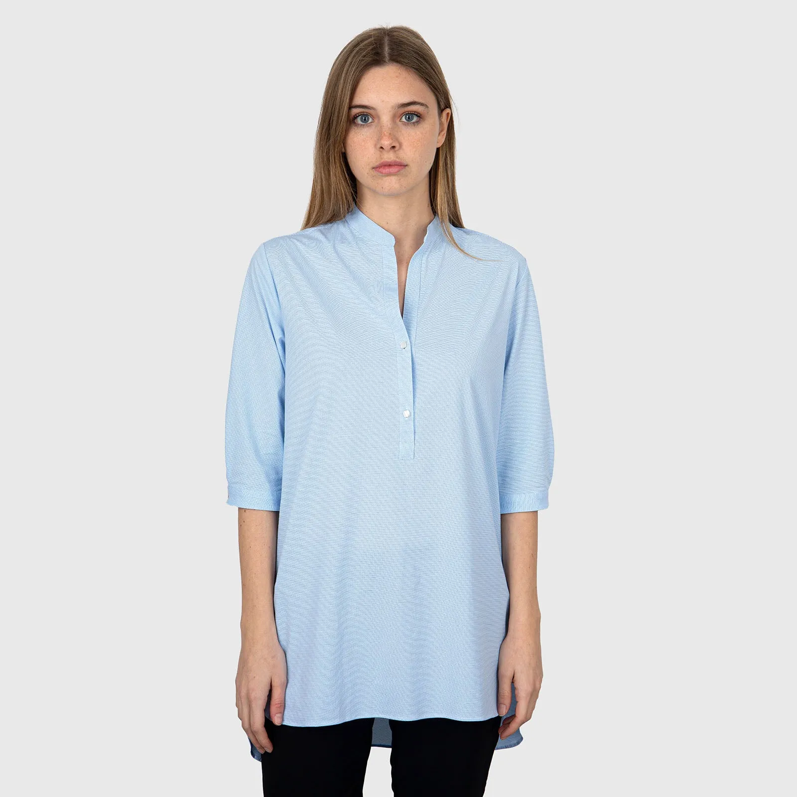 Rrd Oxford Jacquard Kor Wom Shirt Celeste Donna