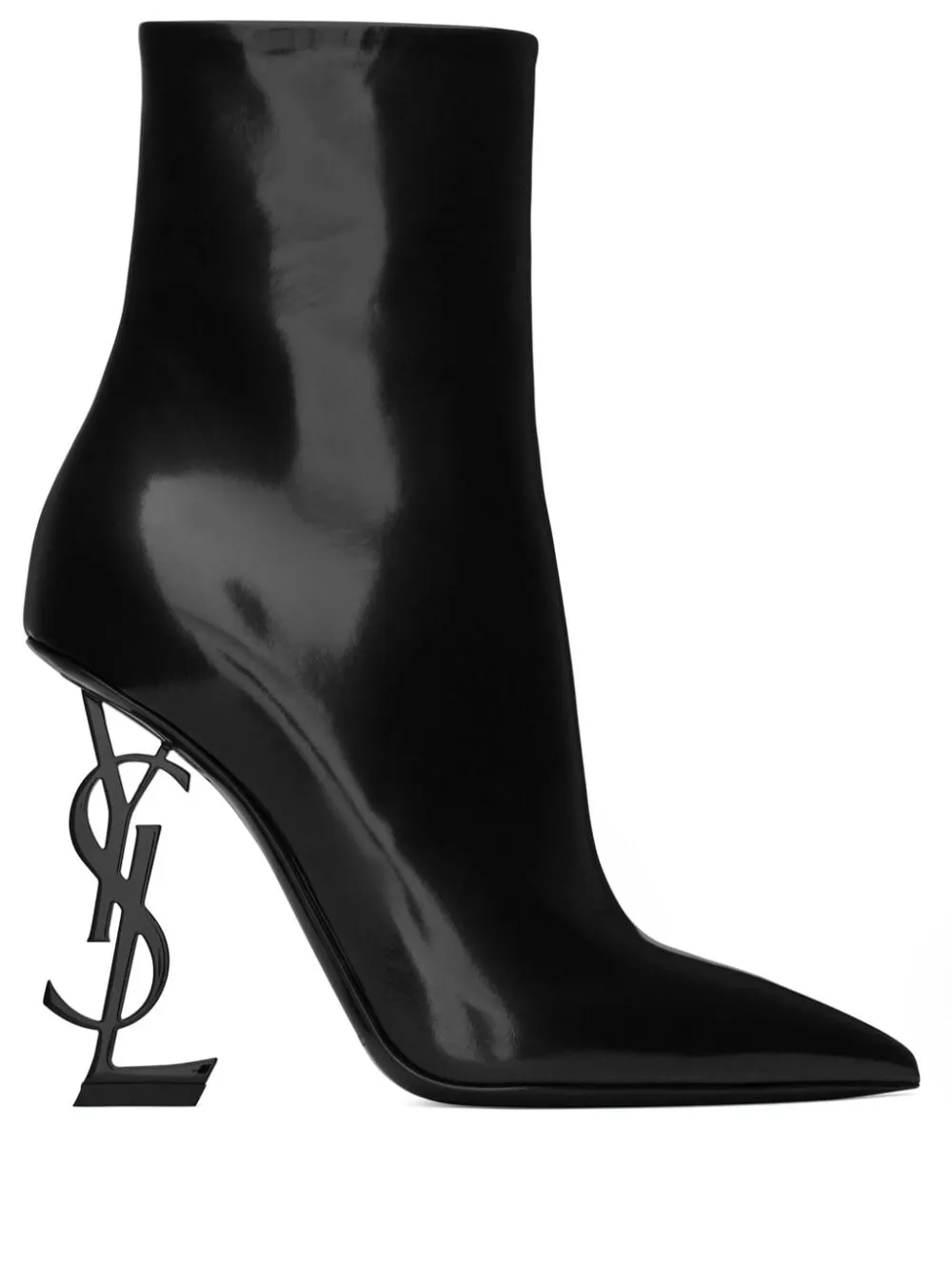 SAINT LAURENT Black Shiny Calfskin Opyum Boots