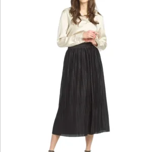 Satin Pleated Skirt