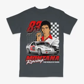 Scarface Montana Racing Charcoal Grey Tee