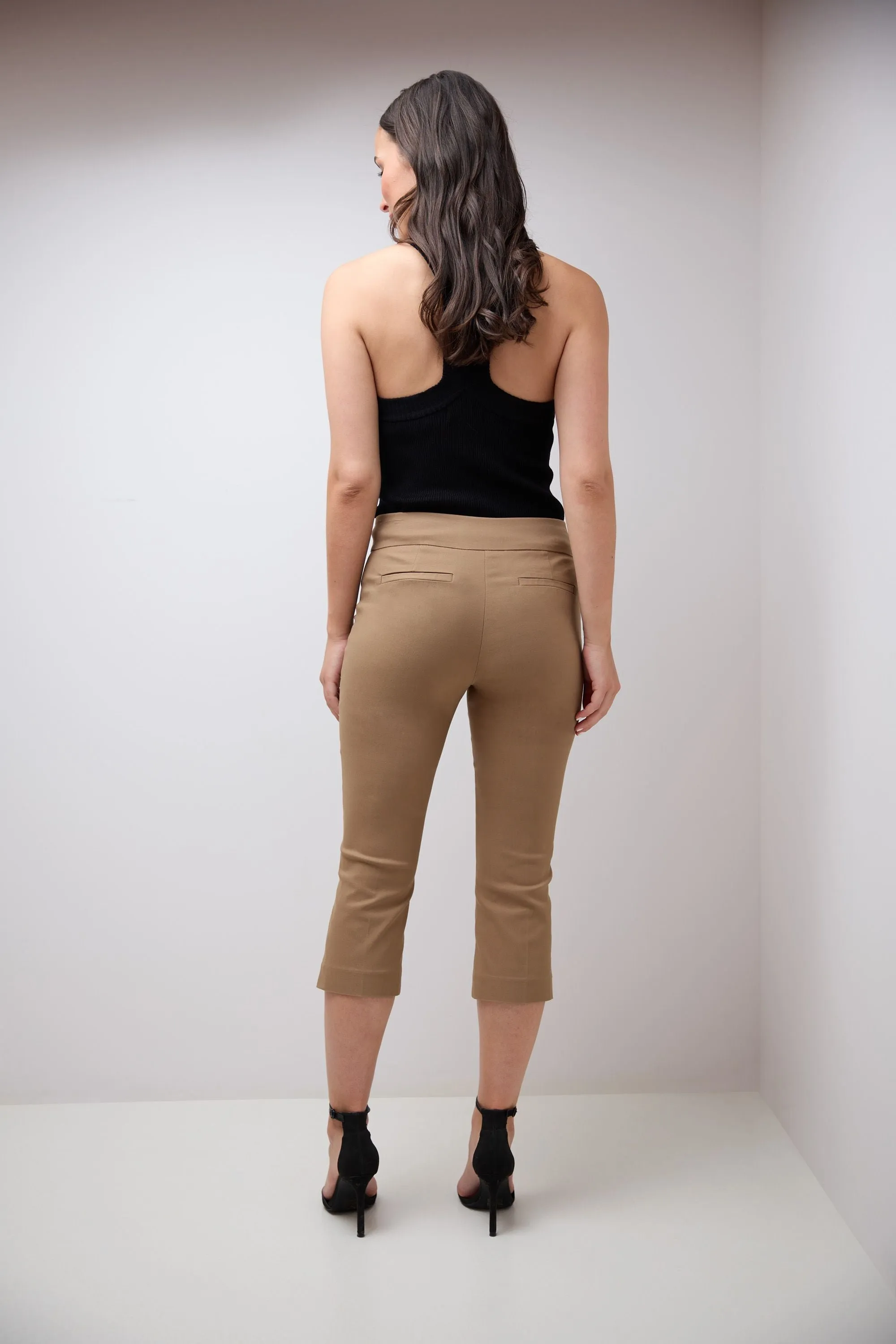 Secret Pocket Capris with Wide Waistband