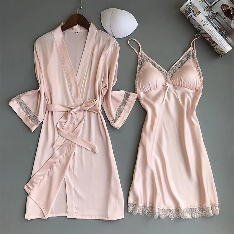 Set Lace Trim Sleepwear Casual Home Clothes Nightwear