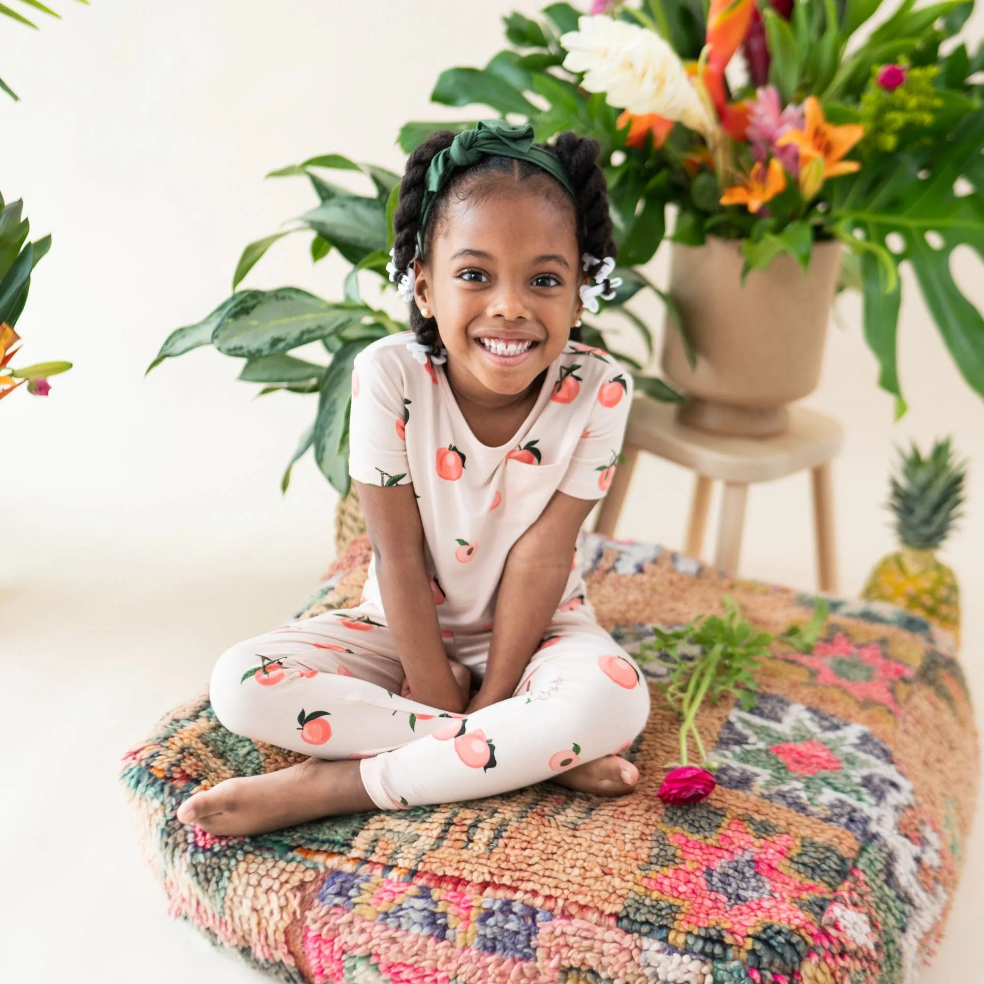 Short Sleeve with Pants Pajamas in Peach