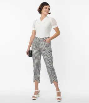 Smak Parlour Black & White Gingham High Rise Capri