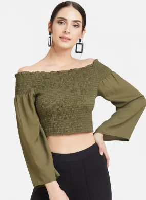 Smocked Off Shoulder Top