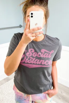 Social Distance Graphic Tee- Charcoal