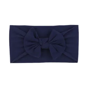 Soft Solid Colour Nylon Baby Headband in Navy