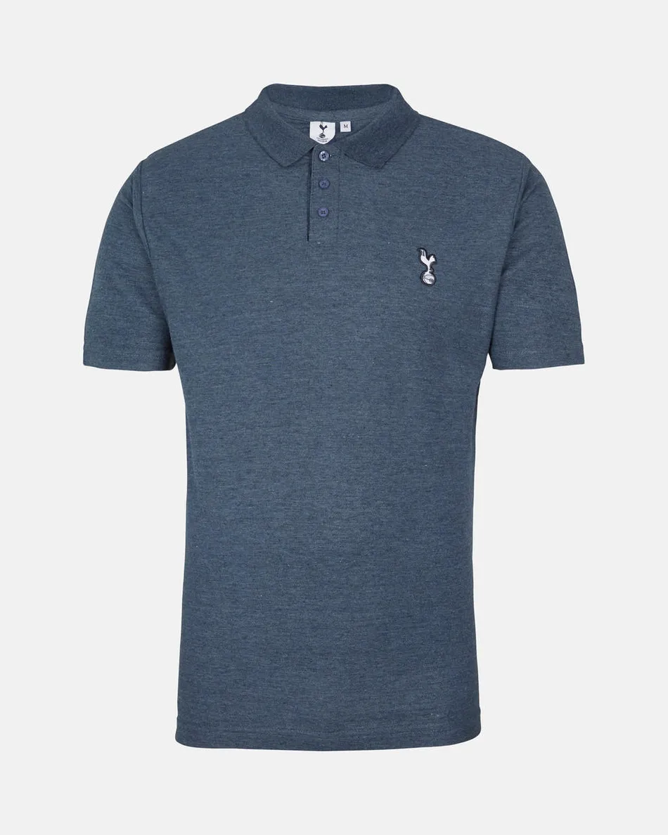 Spurs Mens Blue Cotton Pique Polo