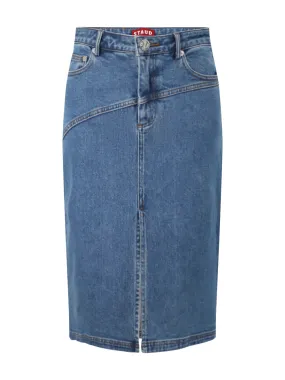 Staud Hudson Skirt in Medium Wash