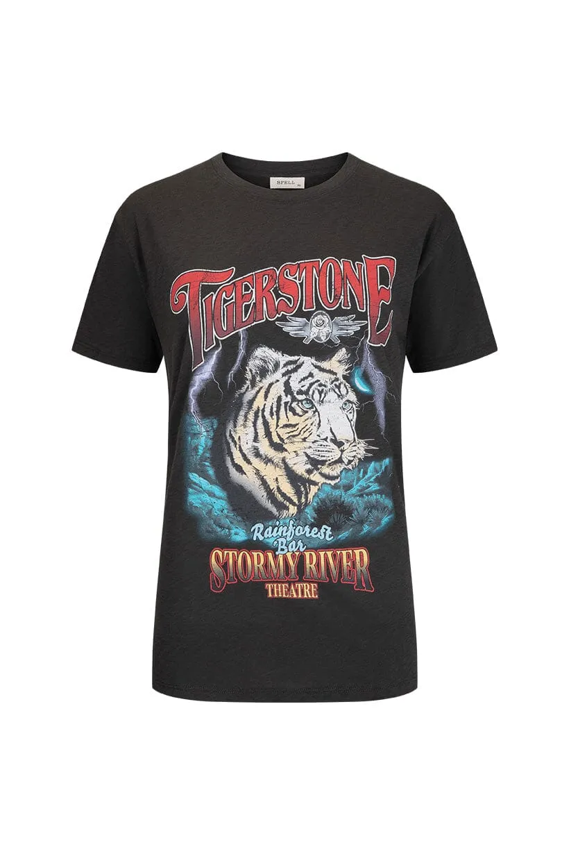 Stormy River Biker Tee | Charcoal