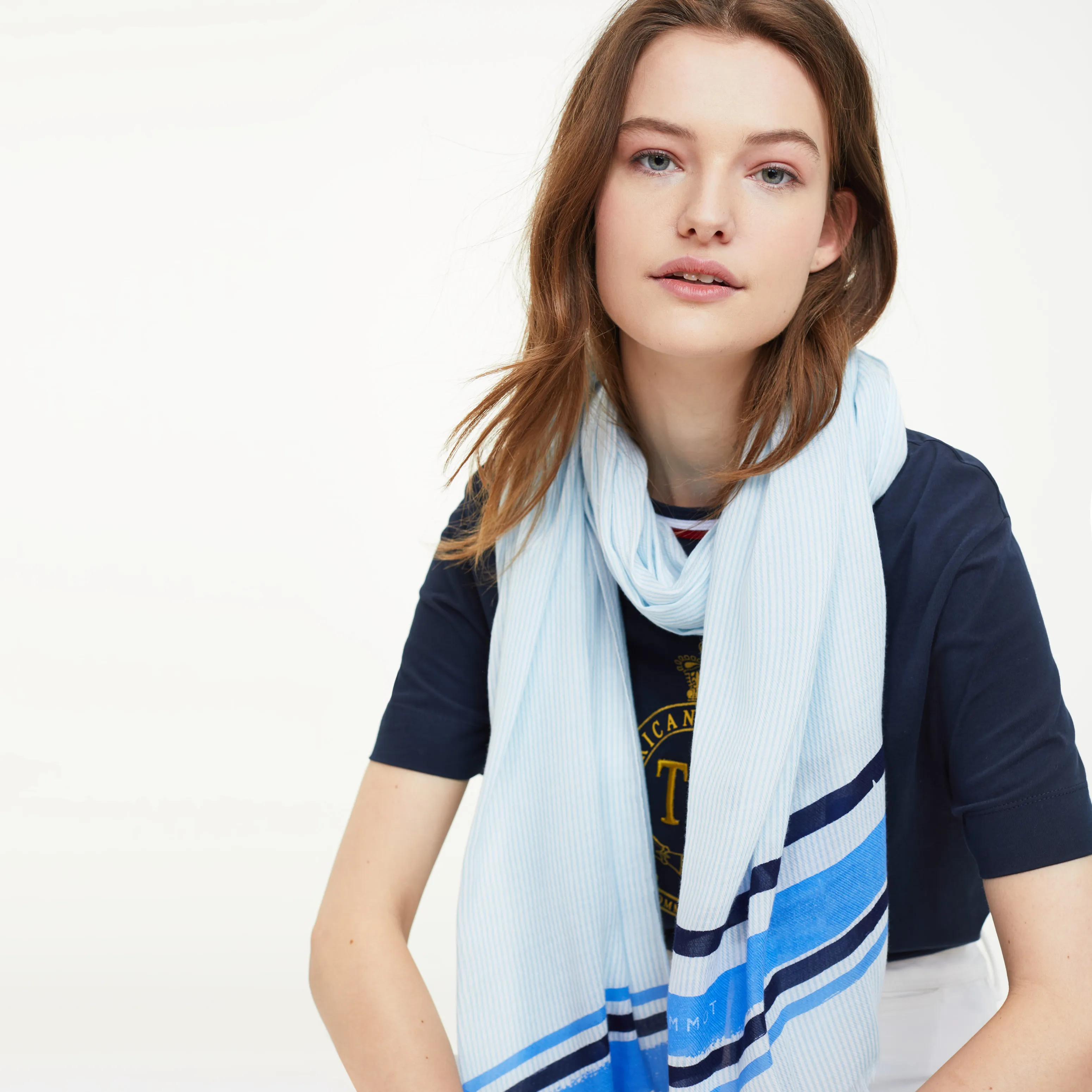 Stripe Fray Detail Scarf | Scarves | Tommy Hilfiger