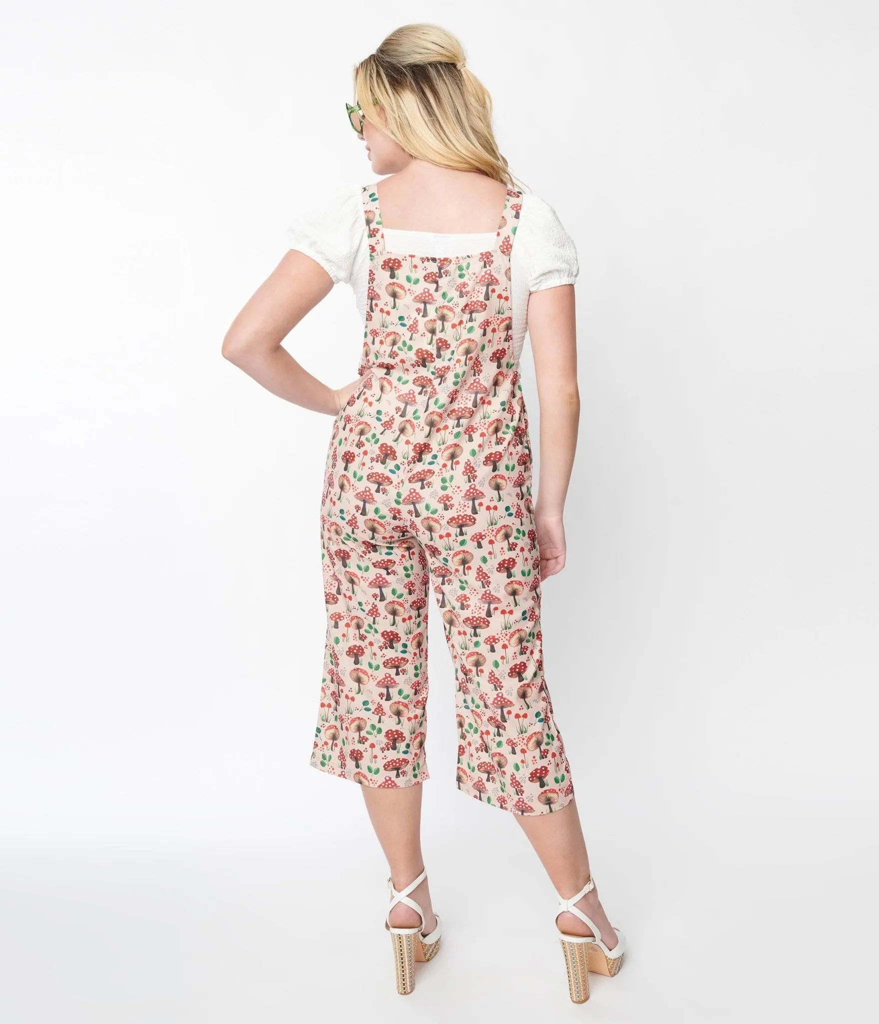 Tan & Red Mushroom Jumpsuit