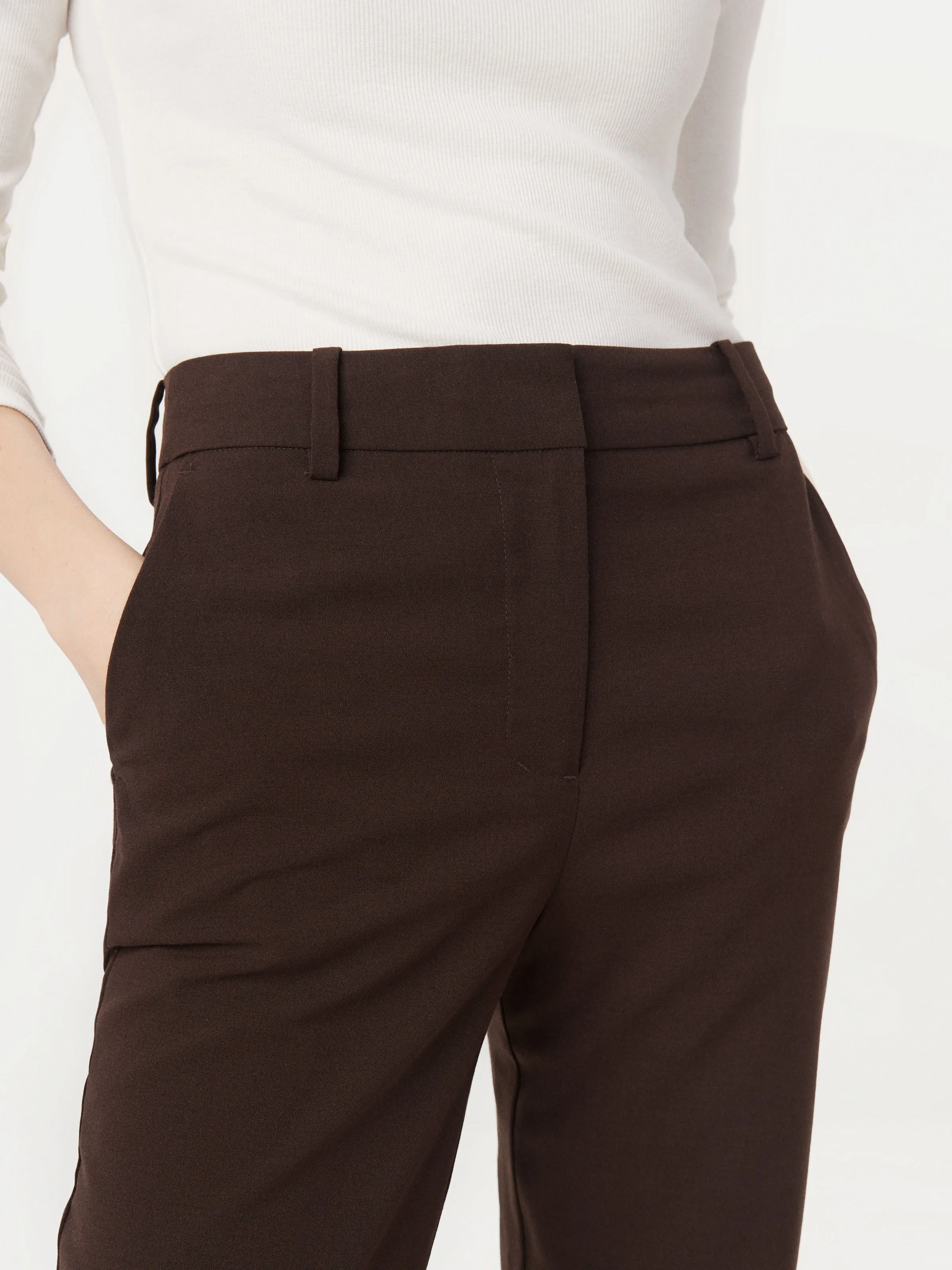 The Jane Straight Pant in Dark Chocolate