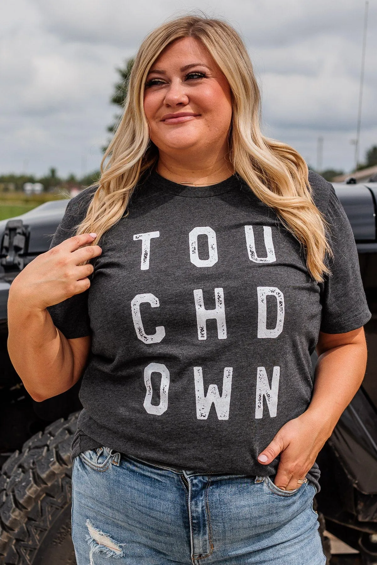 Touchdown Graphic Tee- Charcoal