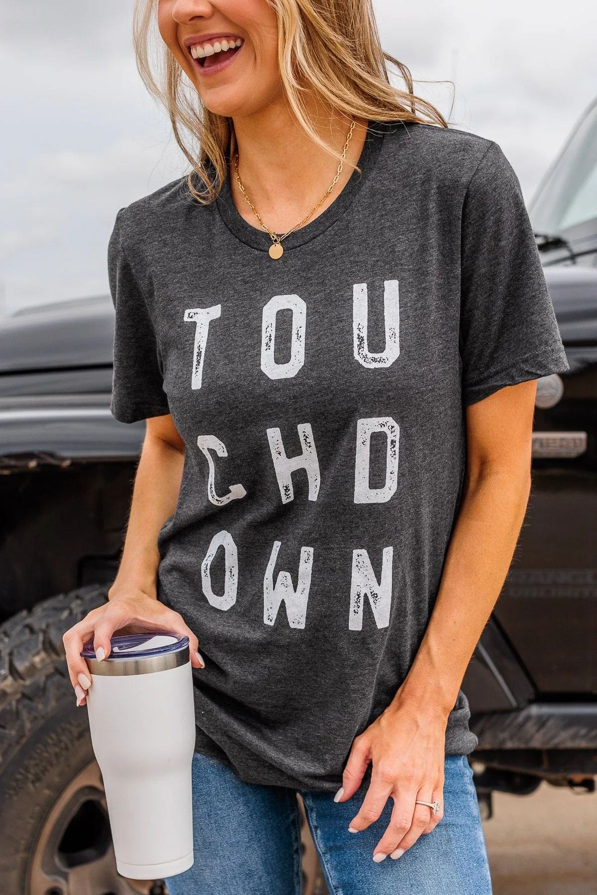 Touchdown Graphic Tee- Charcoal