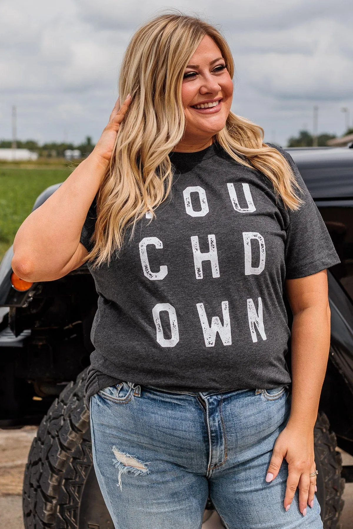 Touchdown Graphic Tee- Charcoal