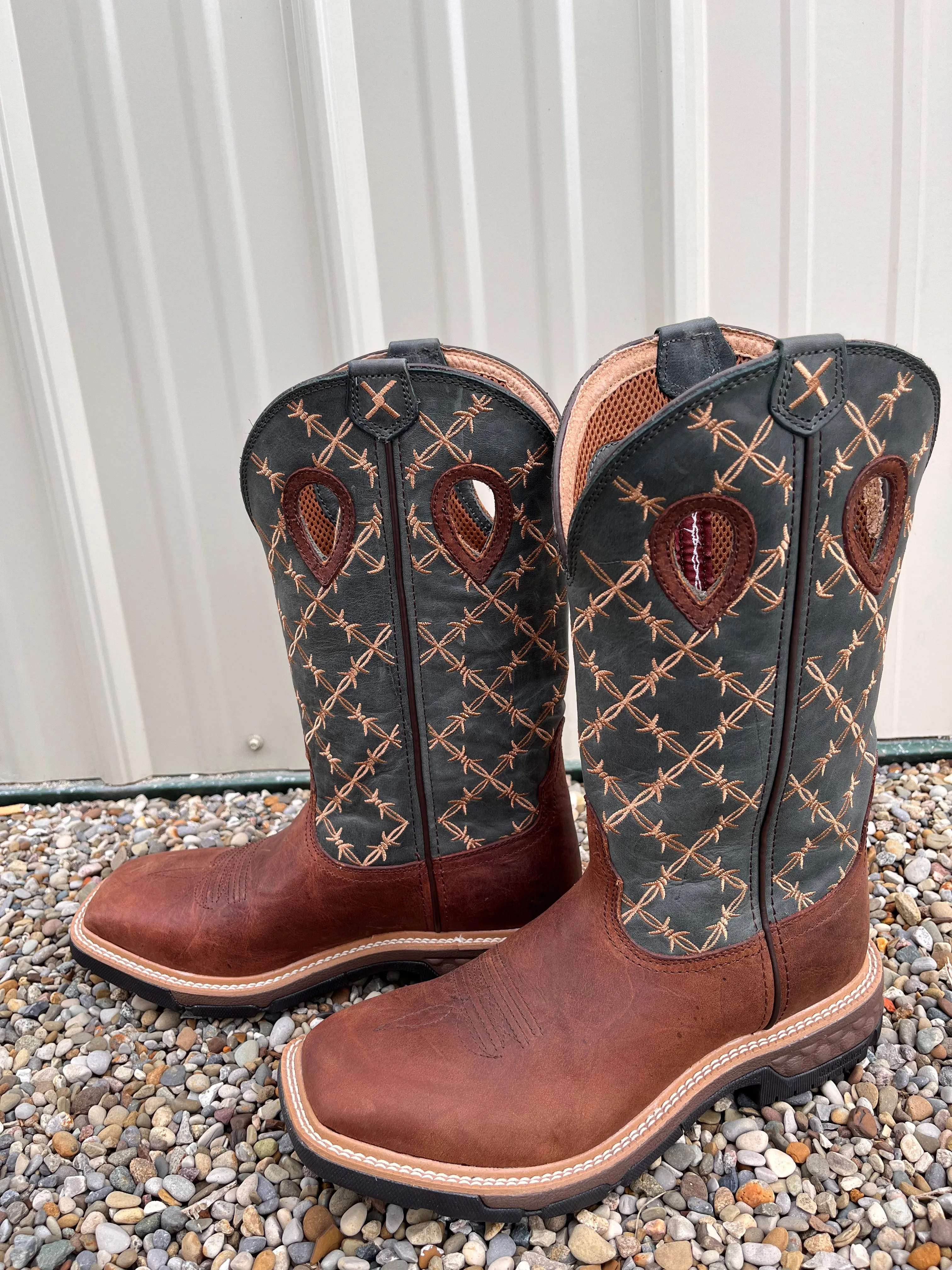 Twisted X Men's 12” Mocha & Slate Western Work Boots With Cell Stretch MXB0005