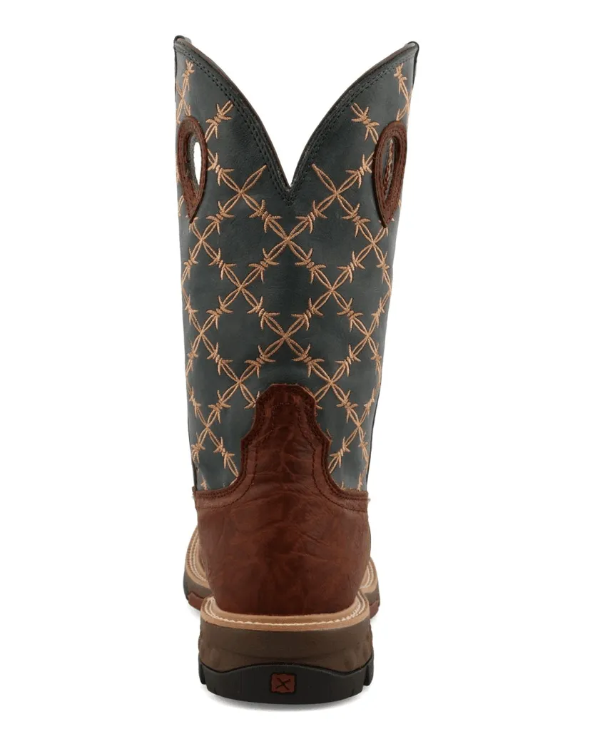 Twisted X Men's 12” Mocha & Slate Western Work Boots With Cell Stretch MXB0005