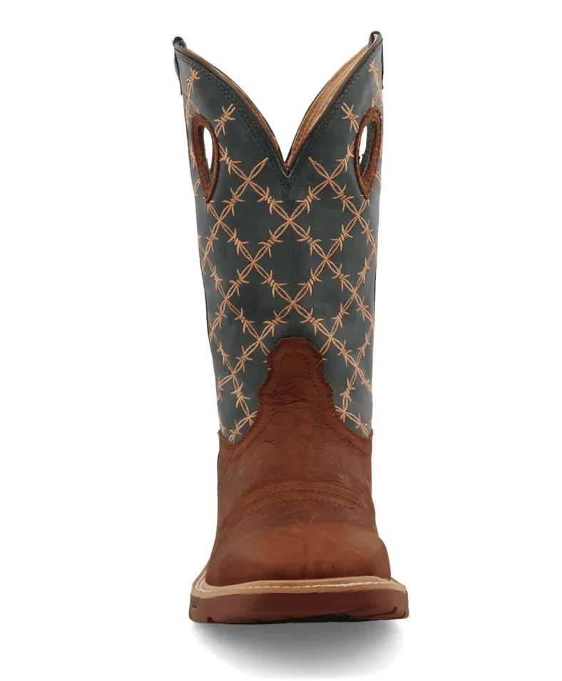 Twisted X Men's 12” Mocha & Slate Western Work Boots With Cell Stretch MXB0005