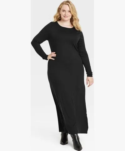 Universal Thread Women's Long Sleeve Knit Maxi T-Shirt Dress