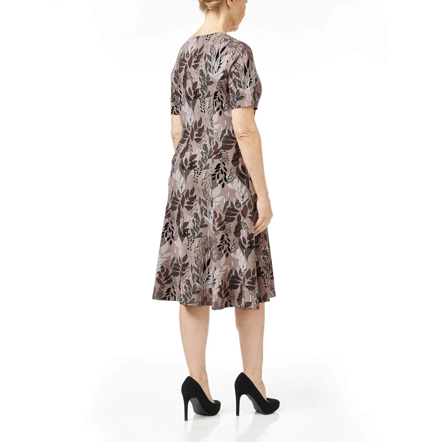 Varid Leaf All Over Print Dress