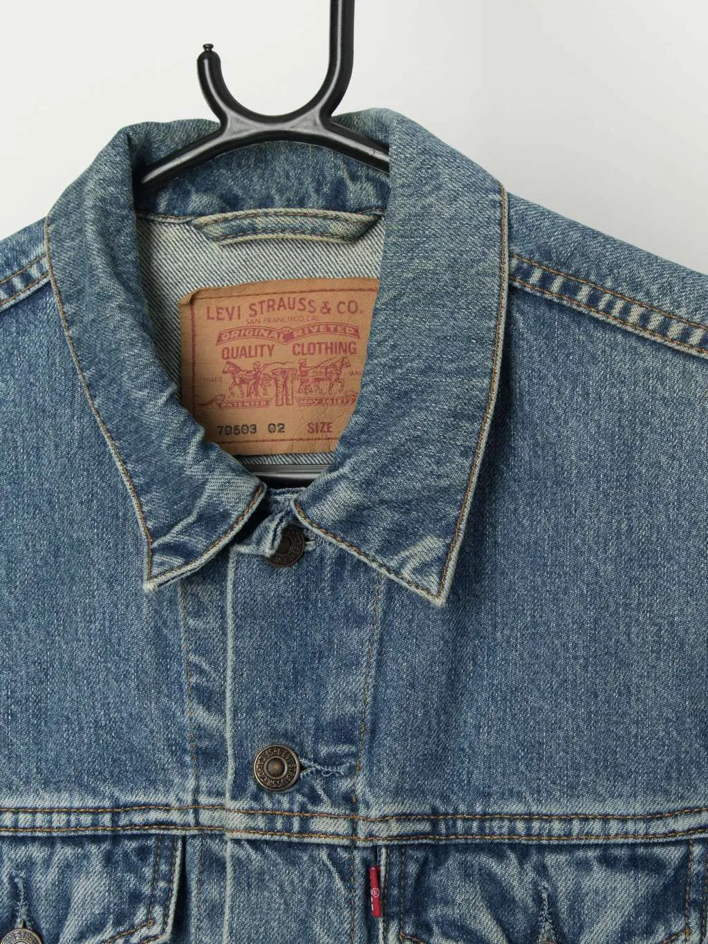 Vintage Levis denim trucker jacket, made in USA – Small / Medium