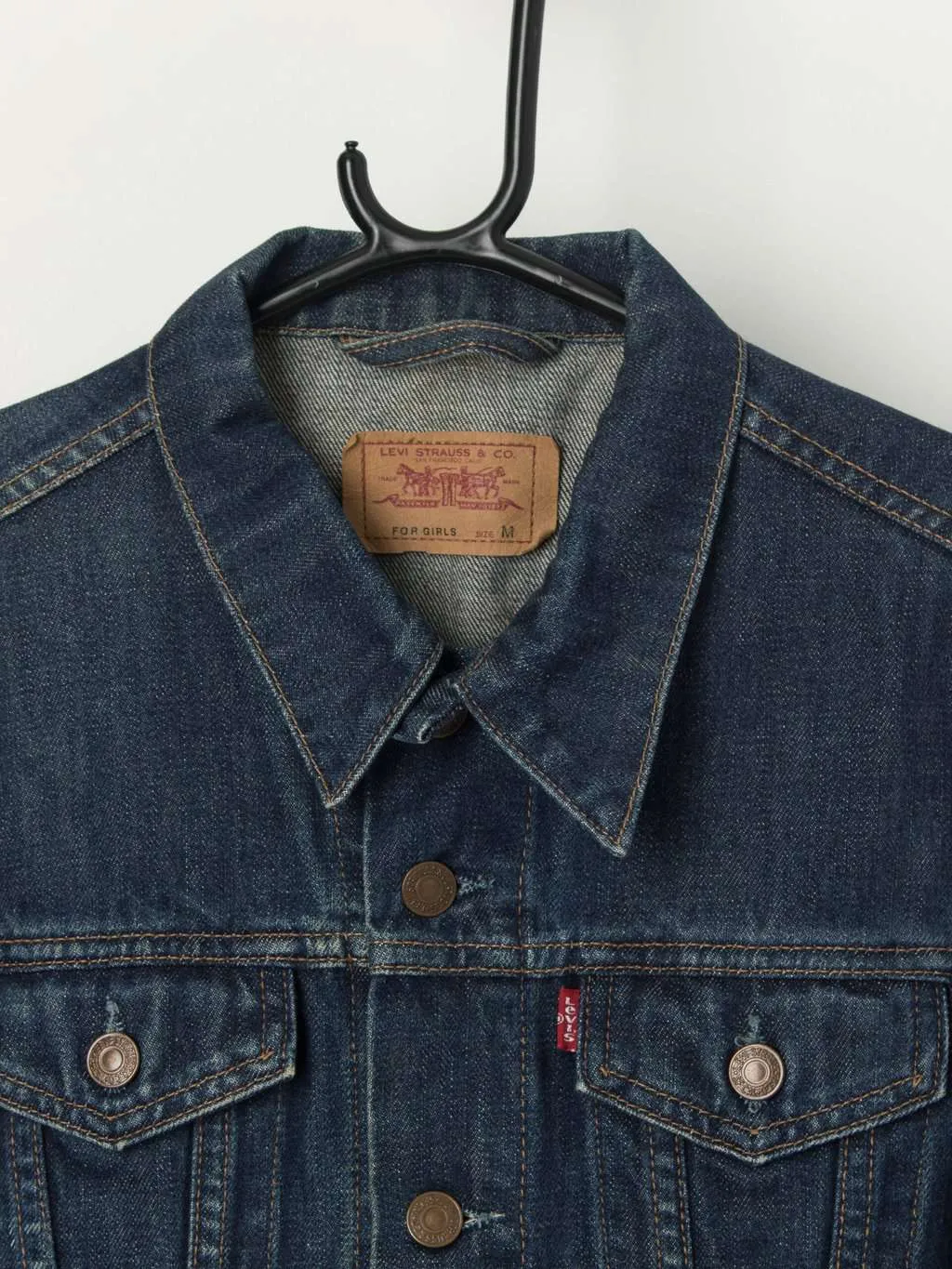 Vintage Levis for girls denim jacket in dark blue – XS