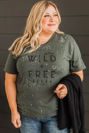 Wild + Free Graphic Tee- Charcoal