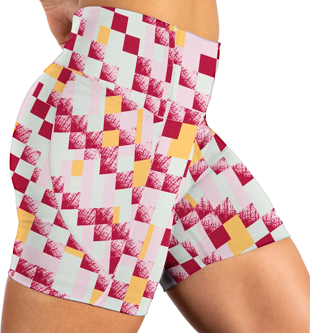 Women's Moment 5 Running Short Tight (128 - Pace Check Print)