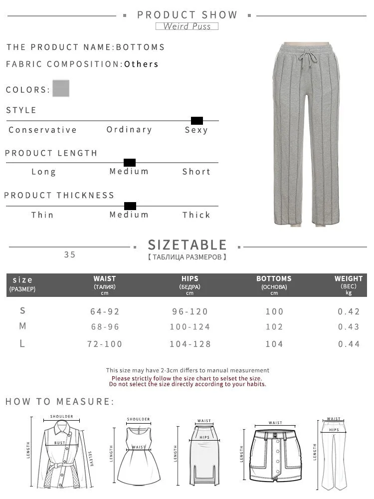 Women's Summer Causal Patchwork Knitted Elastic Waist Baggy Loose Pants