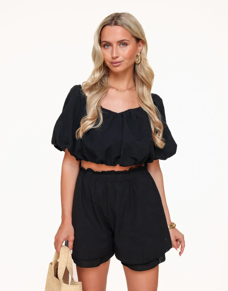 Zwarte Off Shoulder - Set