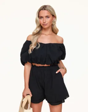 Zwarte Off Shoulder - Set